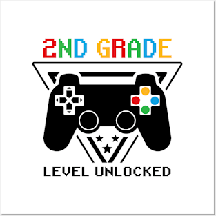 2nd Grade Level Unlocked First Day of School Video Gamer Posters and Art